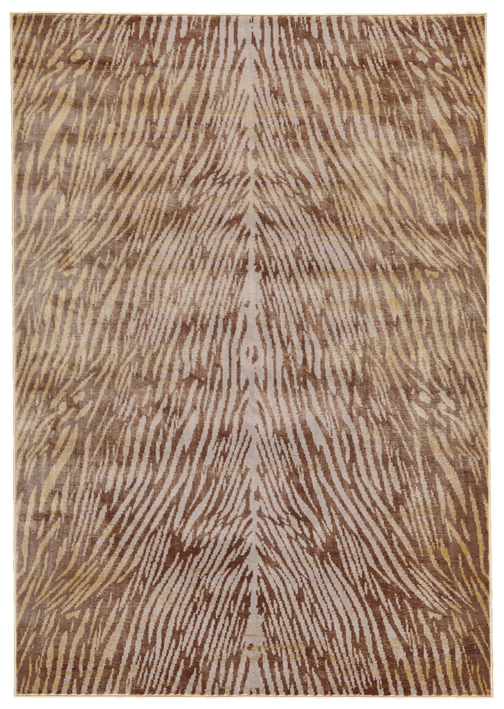 Cannes Transitional Animal Print Brown Tan Area Rug (10' x 13'2")