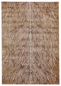 Cannes Transitional Animal Print Brown Tan Area Rug (8' x 8')