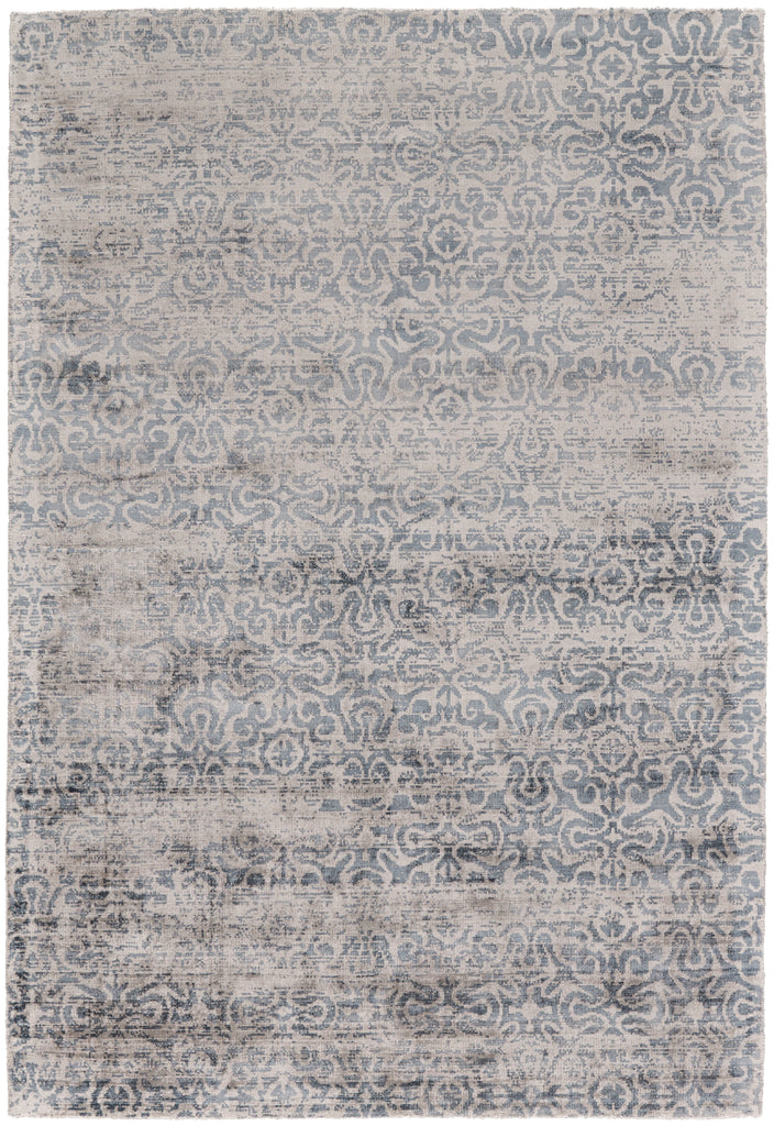 Nadia Transitional Distressed Blue Gray Taupe Area Rug (8' x 11')