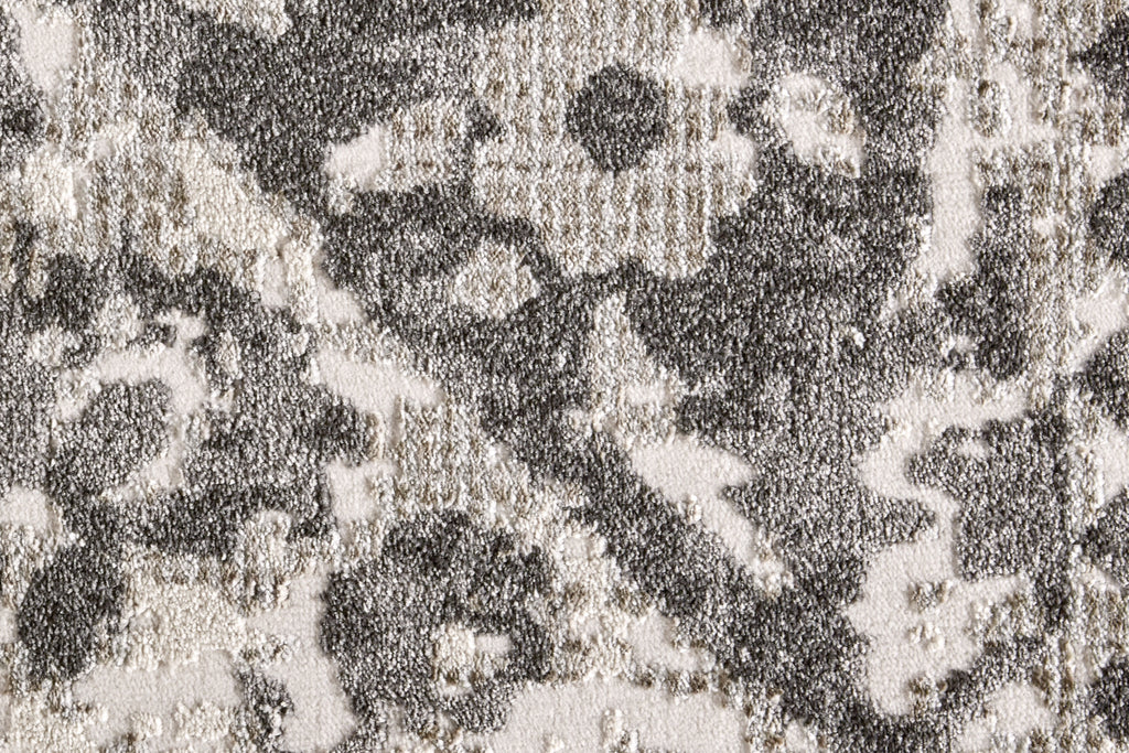 Kano Transitional Distressed Gray Ivory Silver Area Rug (2'7" x 8')