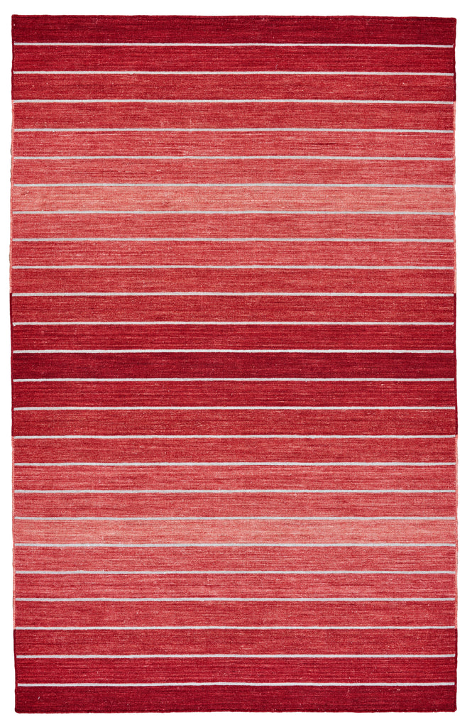 Santino Transitional Stripes Red Area Rug (5' x 8')