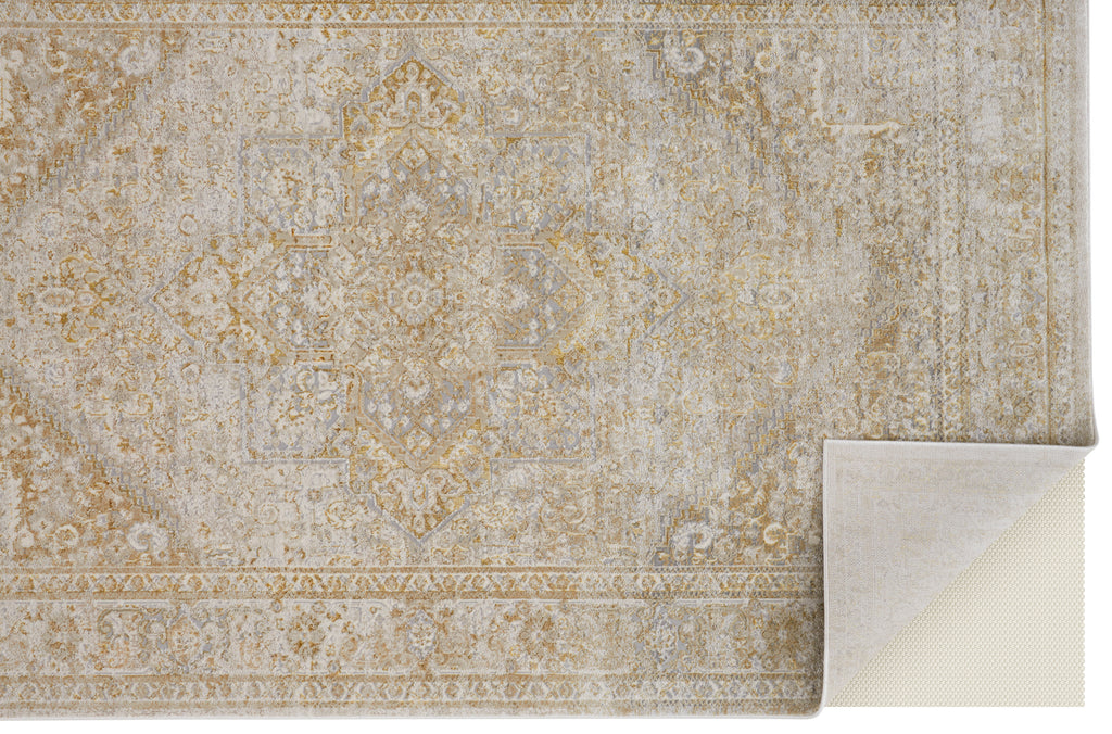 Aura Modern Oriental Ivory Gold Area Rug (10' x 13'2")