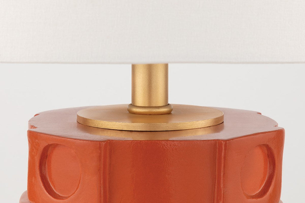 Athena Table Lamp - Burnt Orange/Gold Leaf