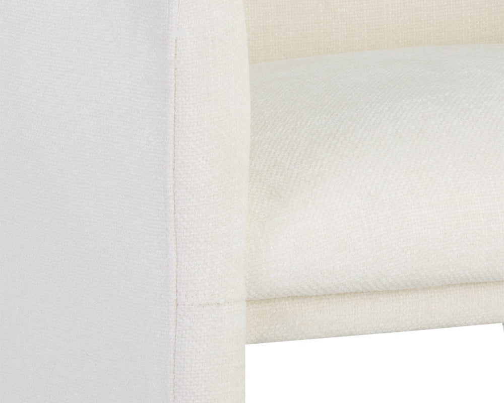 Doreen Lounge Chair - Lux Brass - Rubino White