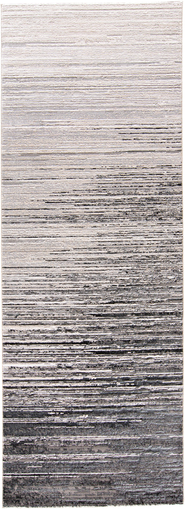 Micah Modern Abstract Black Gray Area Rug (2'10" x 7'10")