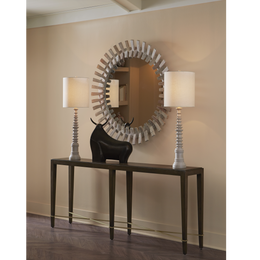 Diza Round Whitewash Mirror