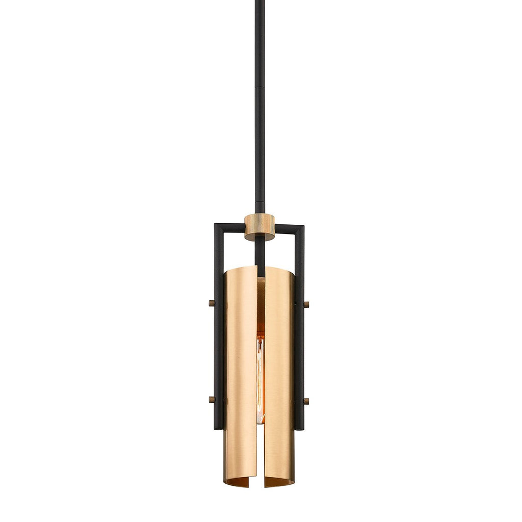 Emerson Pendant - Carbide Blk & Brushed Brass