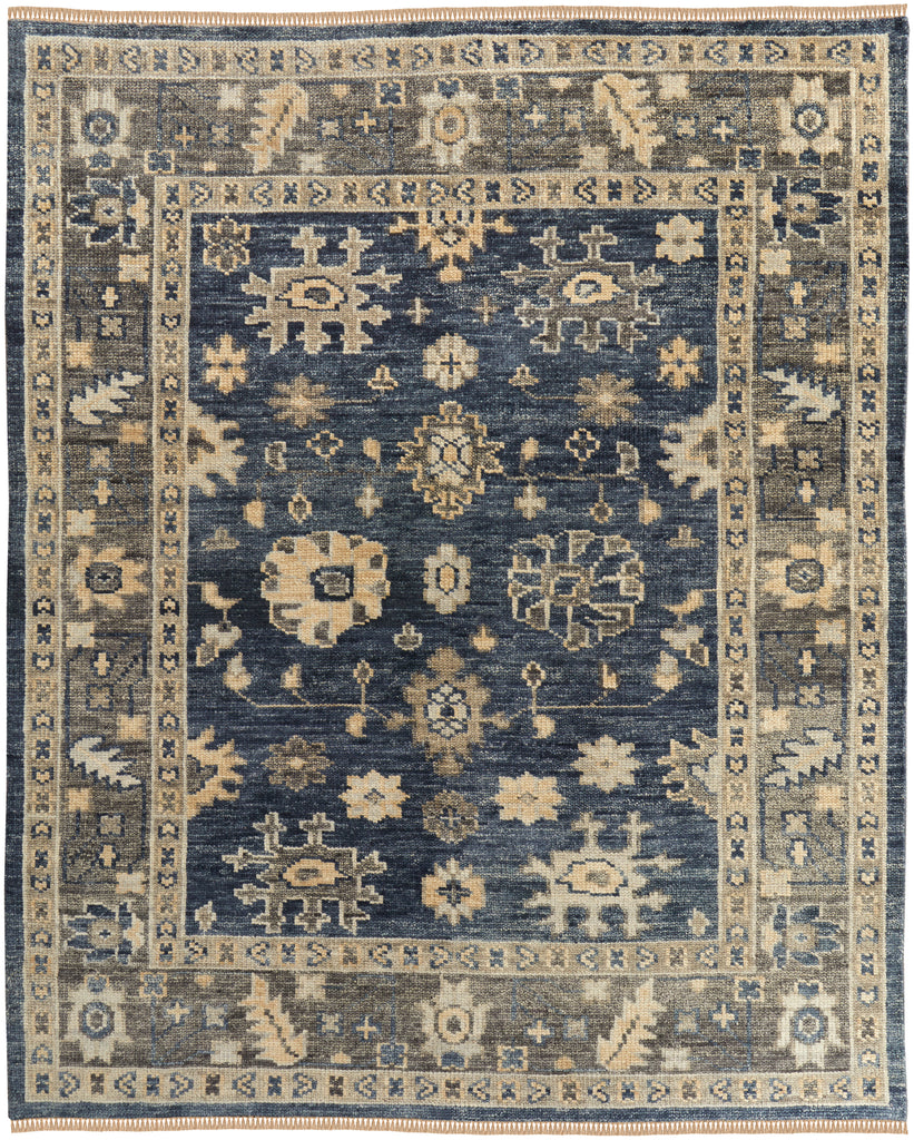 Fillmore Traditional Floral Botanical Blue Gray Area Rug (3' x 5')