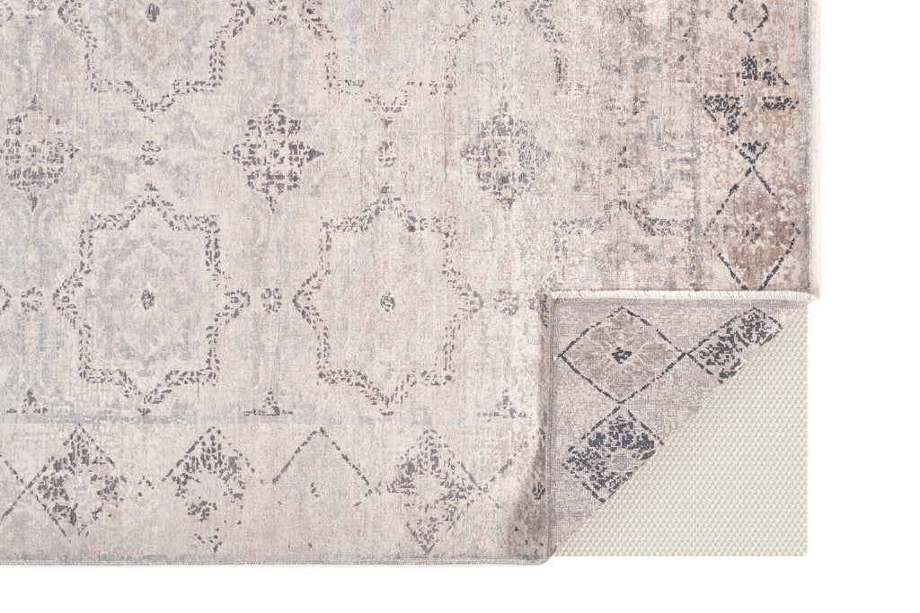 Eros Modern Distressed Ivory Taupe Area Rug (7'9" x 9'9")