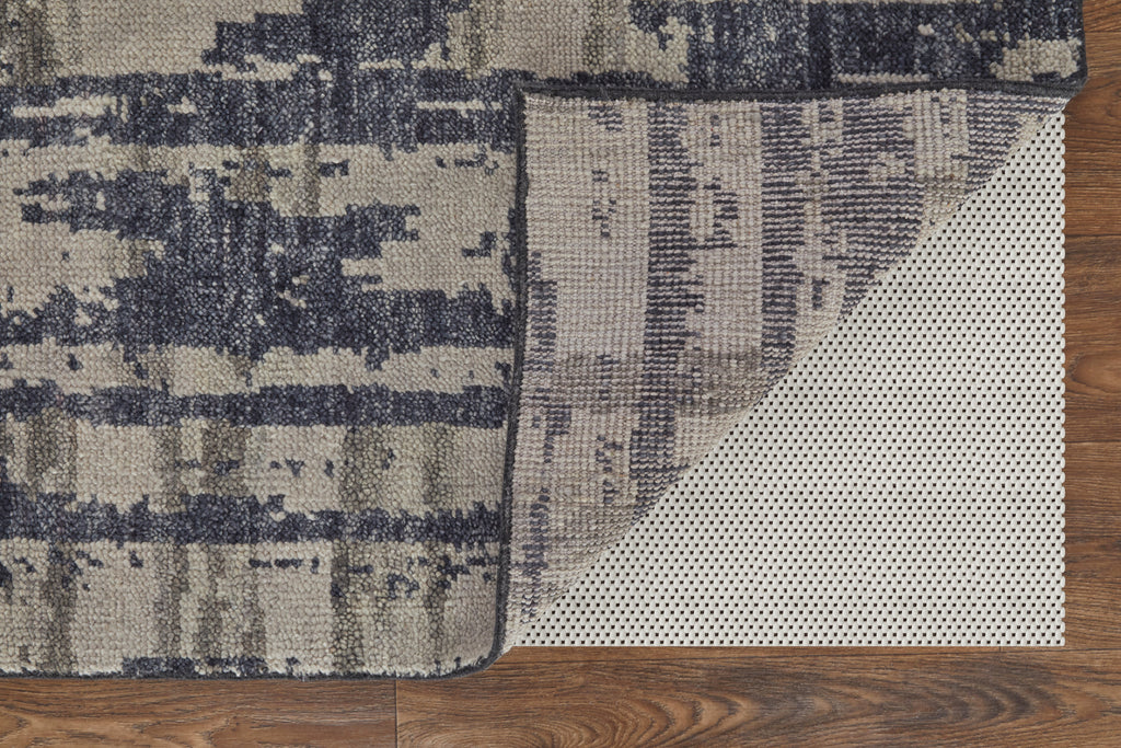 Altmar Modern Abstract Blue Gray Taupe Area Rug (5'6" x 8'6")