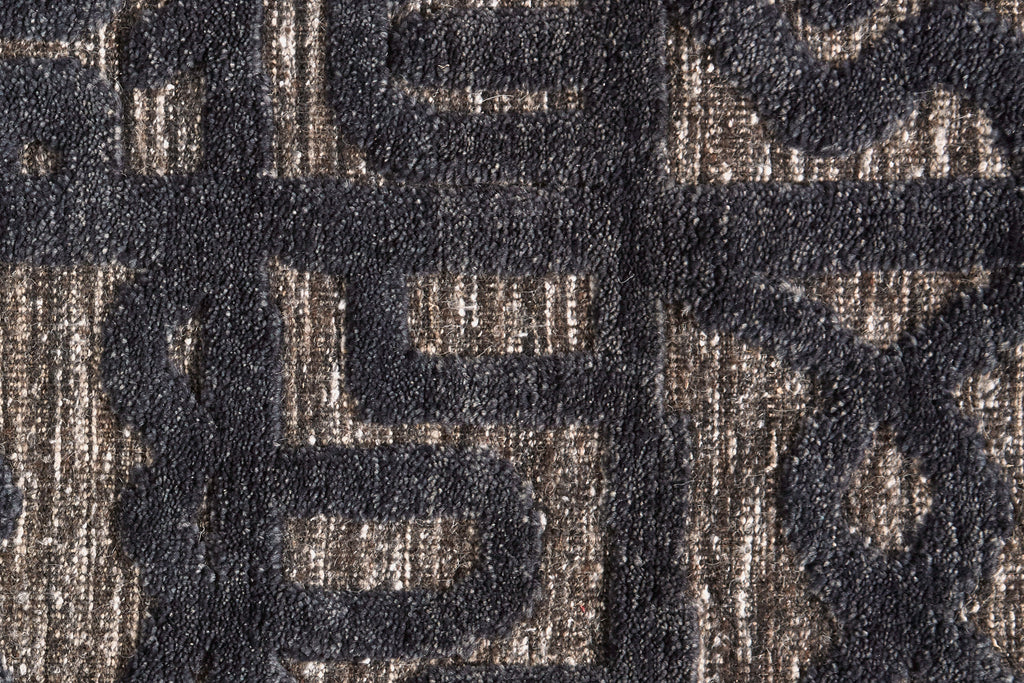 Norah Modern Geometric Black Taupe Gray Area Rug (2' x 3')