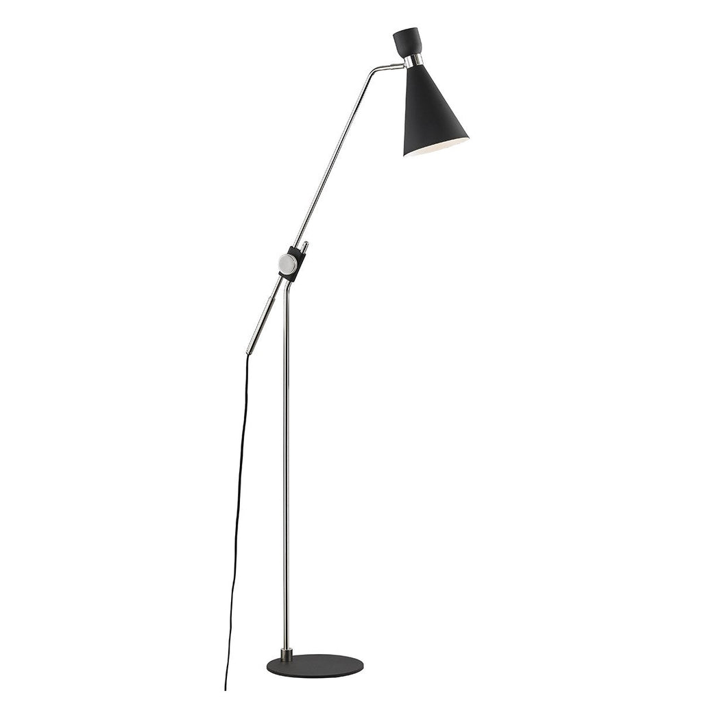 Willa Floor Lamp - Polished Nickel/Dusk Black