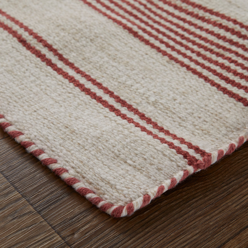 Duprine Transitional Stripes Pink Ivory Area Rug (2' x 3')