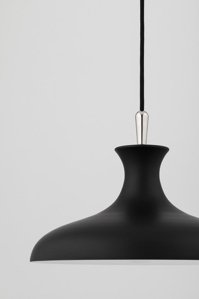 Cassidy Pendant 11" - Polished Nickel/Dusk Black