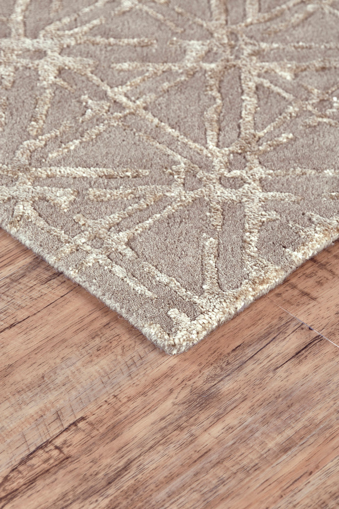 Manoa Transitional Geometric Taupe Ivory Tan Area Rug (8' x 11')