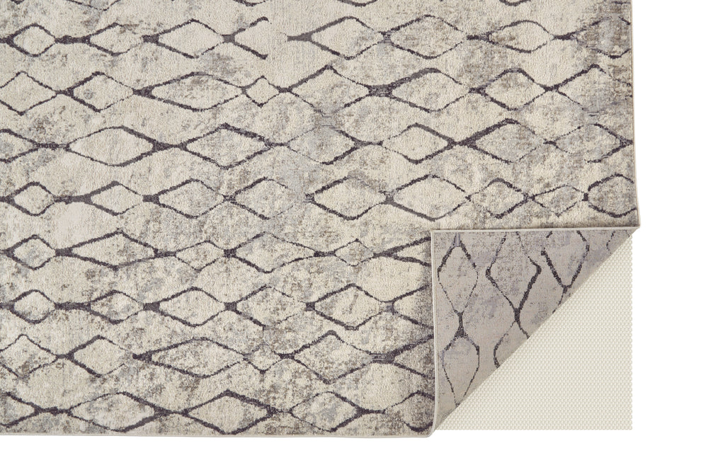 Kano Transitional Diamond Ivory Gray Taupe Area Rug (2'2" x 3' / Pattern 2)