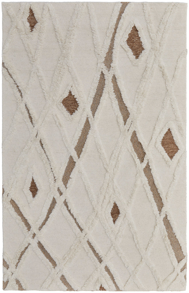 Anica Transitional Geometric Ivory Taupe Brown Area Rug (4' x 6')