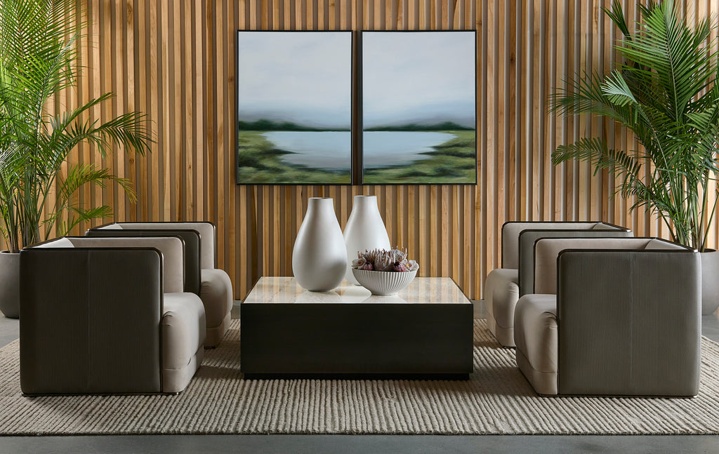 Lakeside Views (Set of 2) - 36" X 48" - Black Floater Frame