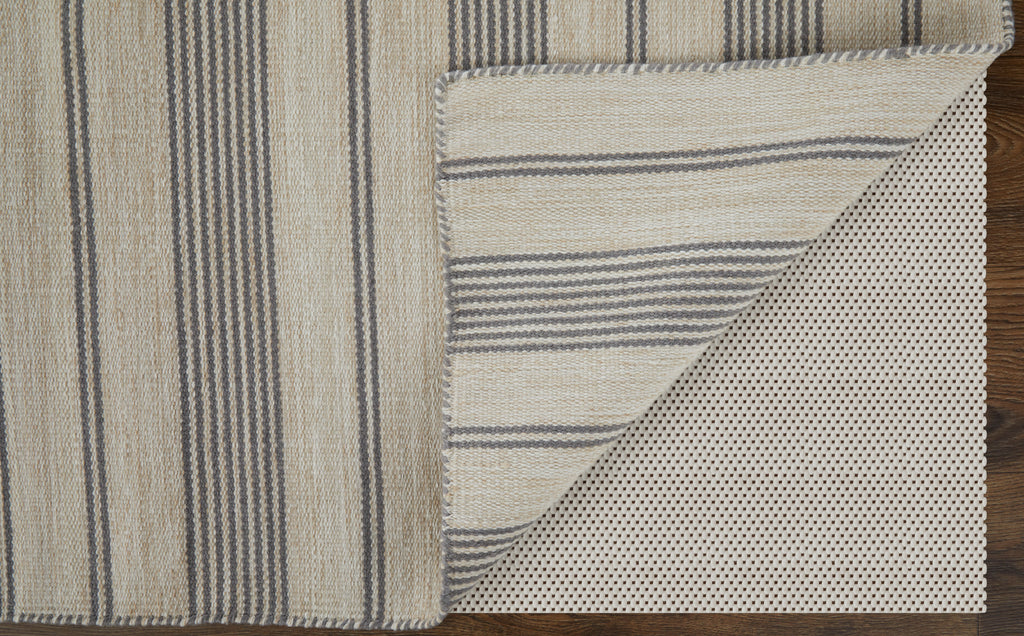 Duprine Transitional Stripes Gray Ivory Area Rug (4' x 6')