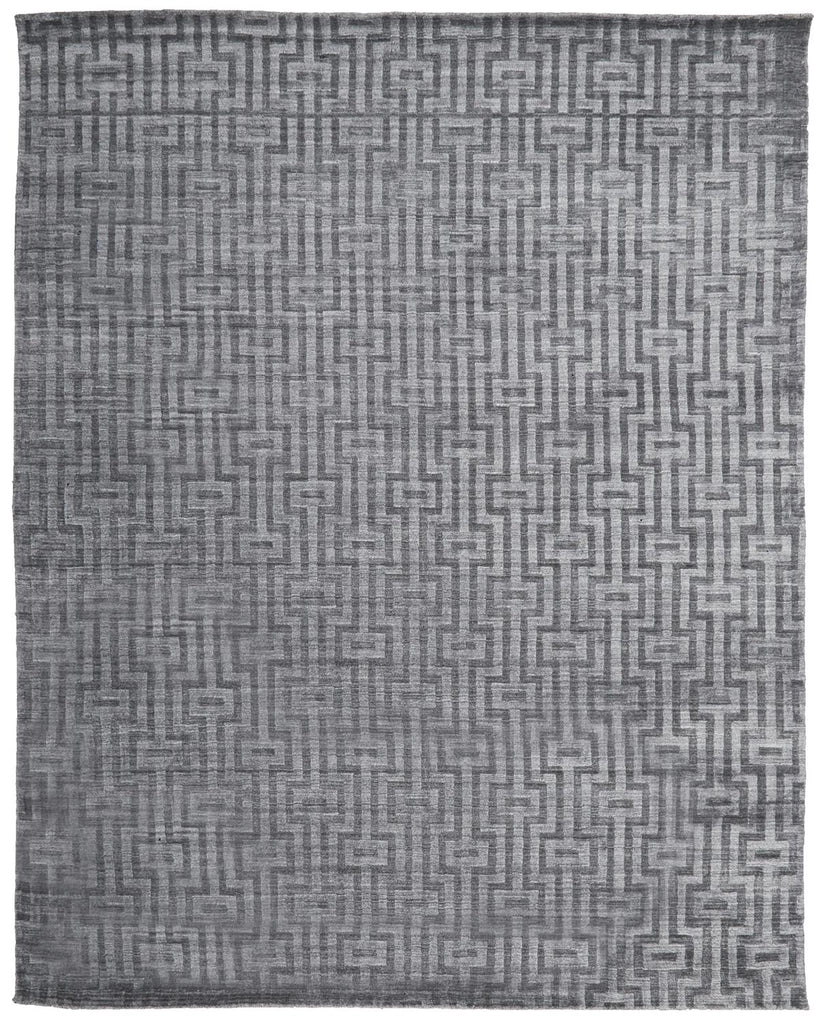 Gramercy Modern Geometric Gray Silver Area Rug (5'6" x 8'6")