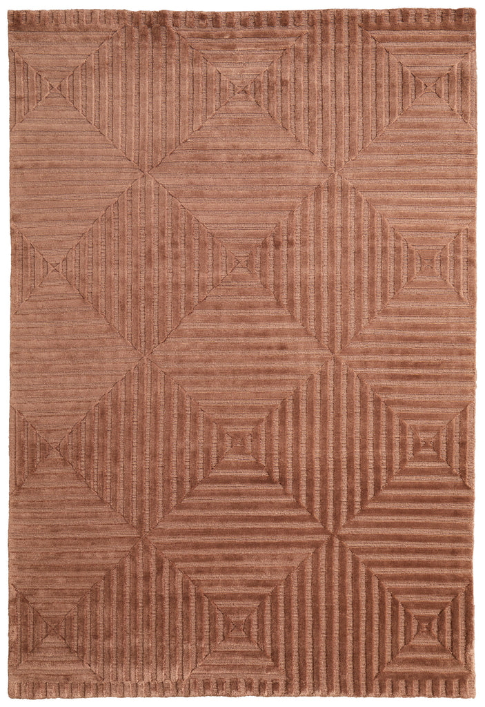 Channels Modern Geometric Orange Brown Area Rug (5'6" x 8'6")