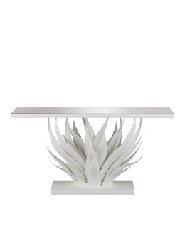 Agave White Console Table