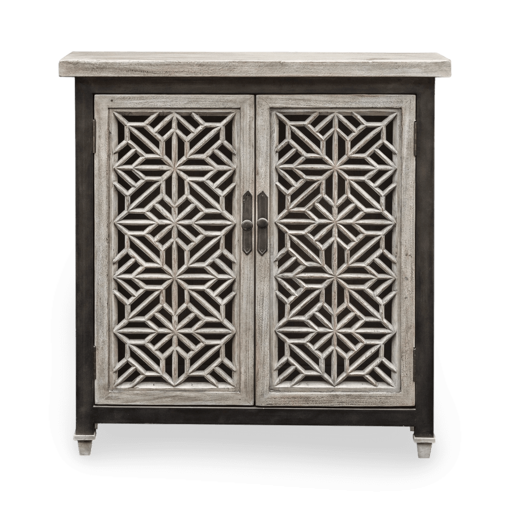 Branwen Aged White Accent Cabinet