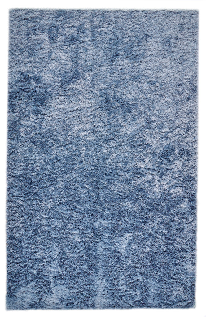 Indochine Modern Solid Blue Silver Area Rug (4'9" x 7'6" / Pattern 2)