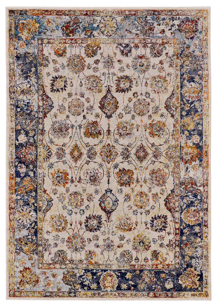 Emerson Transitional Oriental Blue Yellow Ivory Area Rug (1'8" x 2'10")