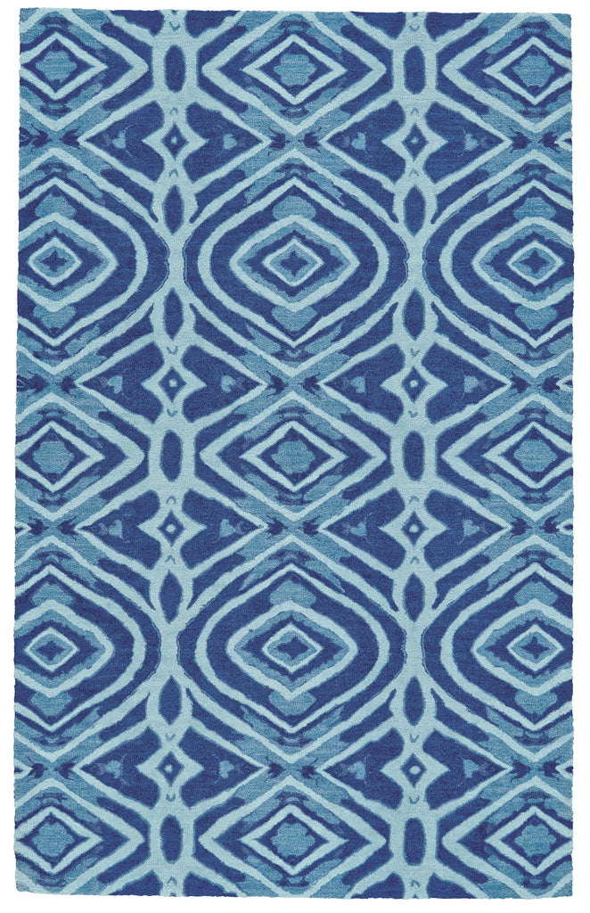 Liana Transitional Geometric Blue Area Rug (9' x 13')