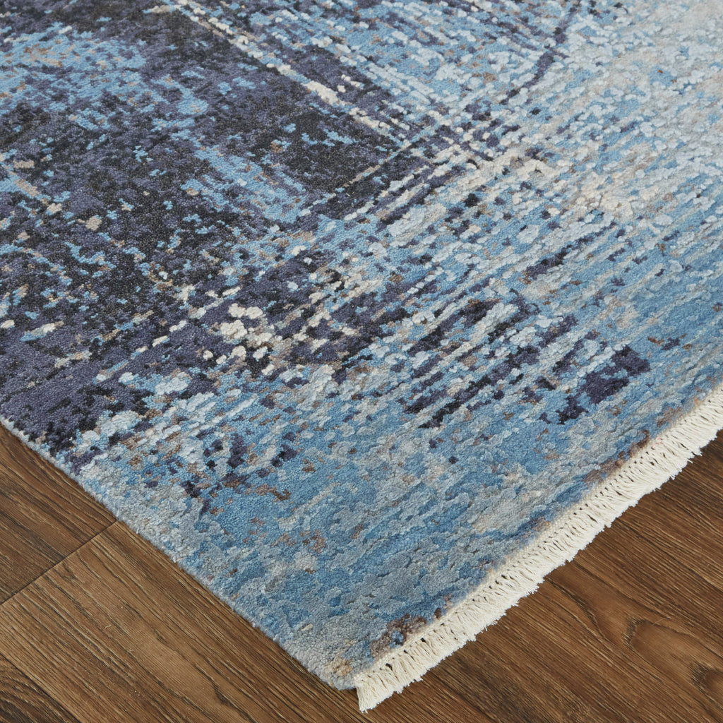 Conley Modern Abstract Gray Taupe Blue Area Rug (2' x 3' / Pattern 1)