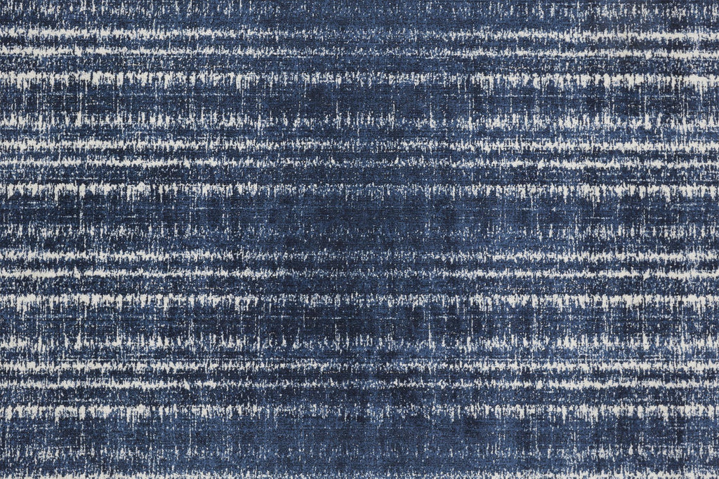 Remmy Transitional Solid Blue Black Ivory Area Rug (6'7" x 9'6")