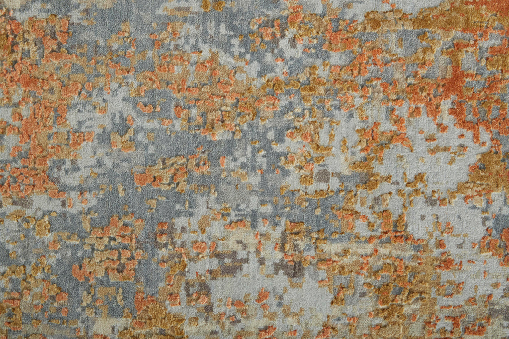 Conley Transitional Watercolor Gray Tan Orange Area Rug (8'6" x 11'6")