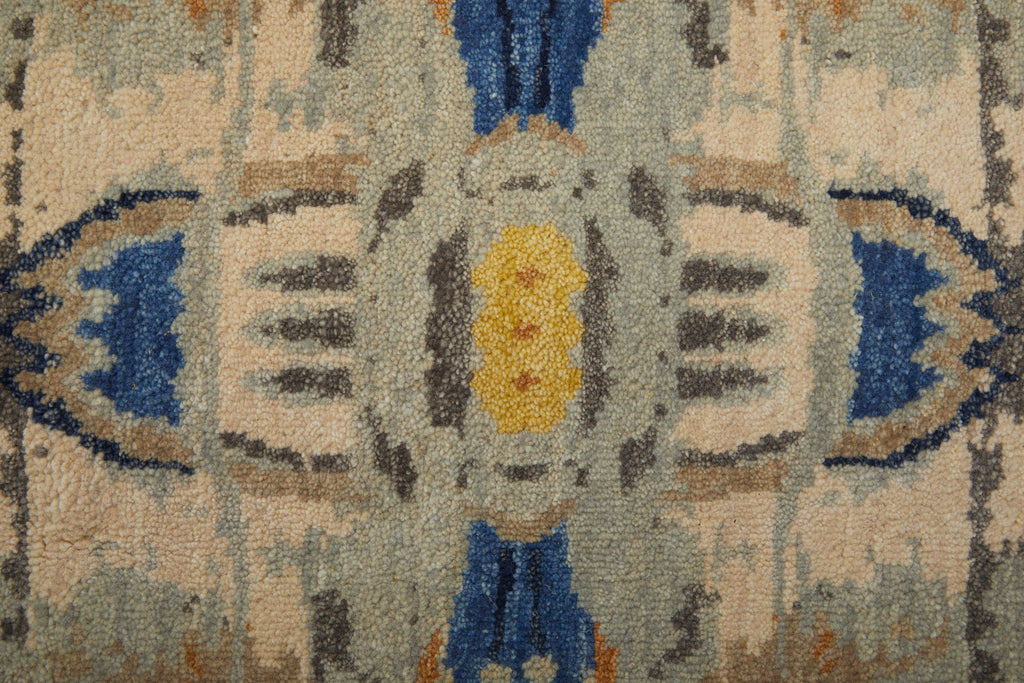 Bhatia Modern Damask Gray Blue Brown Area Rug (8'6" x 11'6")