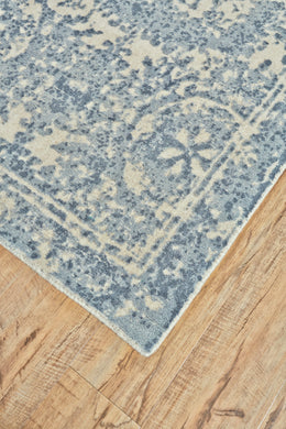 Dylan Modern Abstract Blue Ivory Area Rug (2' x 3')