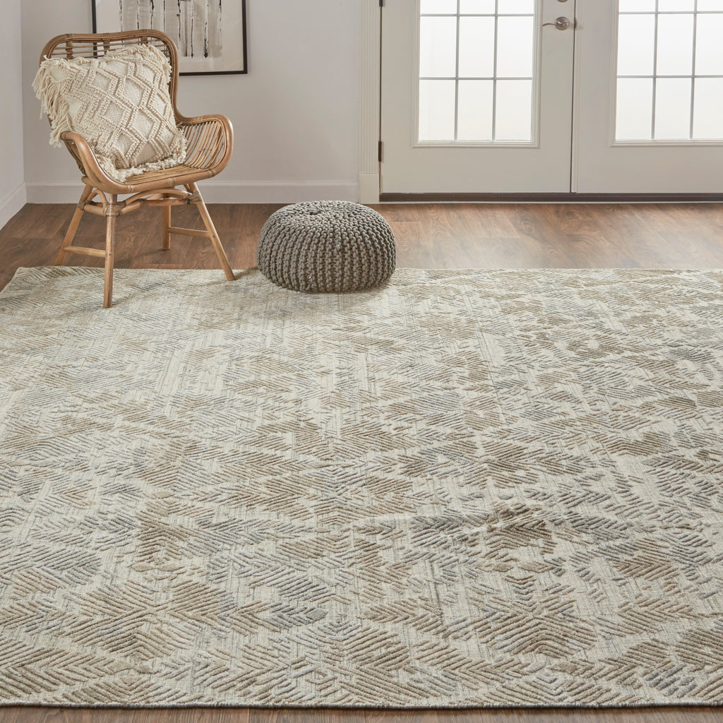 Elias Modern Abstract Gray Taupe Area Rug (8' x 10')