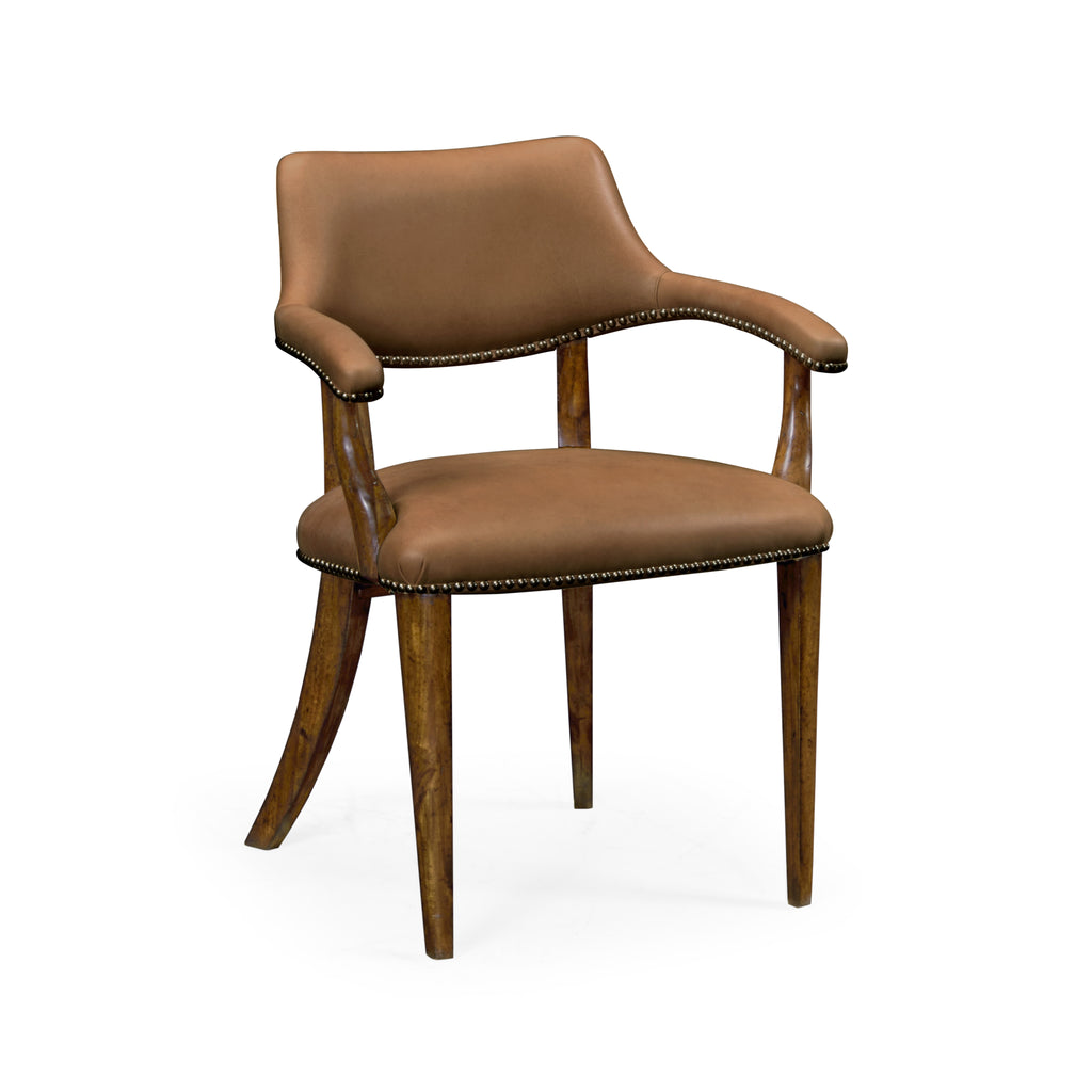 Buckingham Walnut & Leater Library Armchair