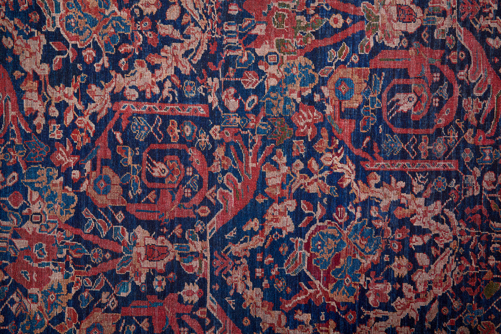 Rawlins Transitional Oriental Red Blue Tan Area Rug (8'10" x 12')