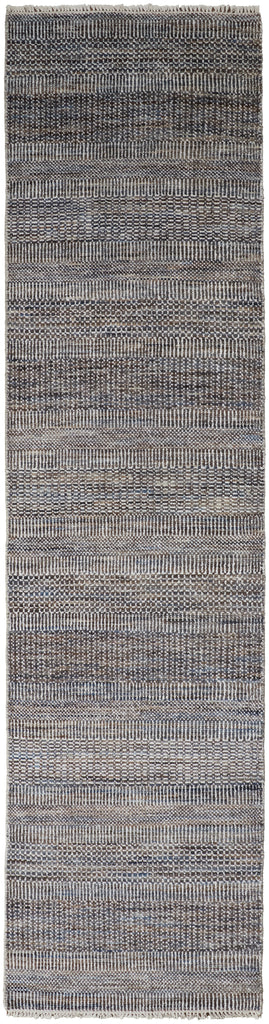 Janson Transitional Stripes Gray Area Rug (2'6" x 12')