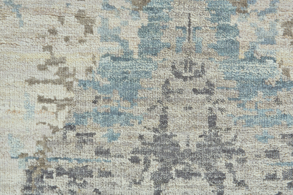 Dalia Modern Ikat Blue Gray Ivory Area Rug (7'9" x 9'9")