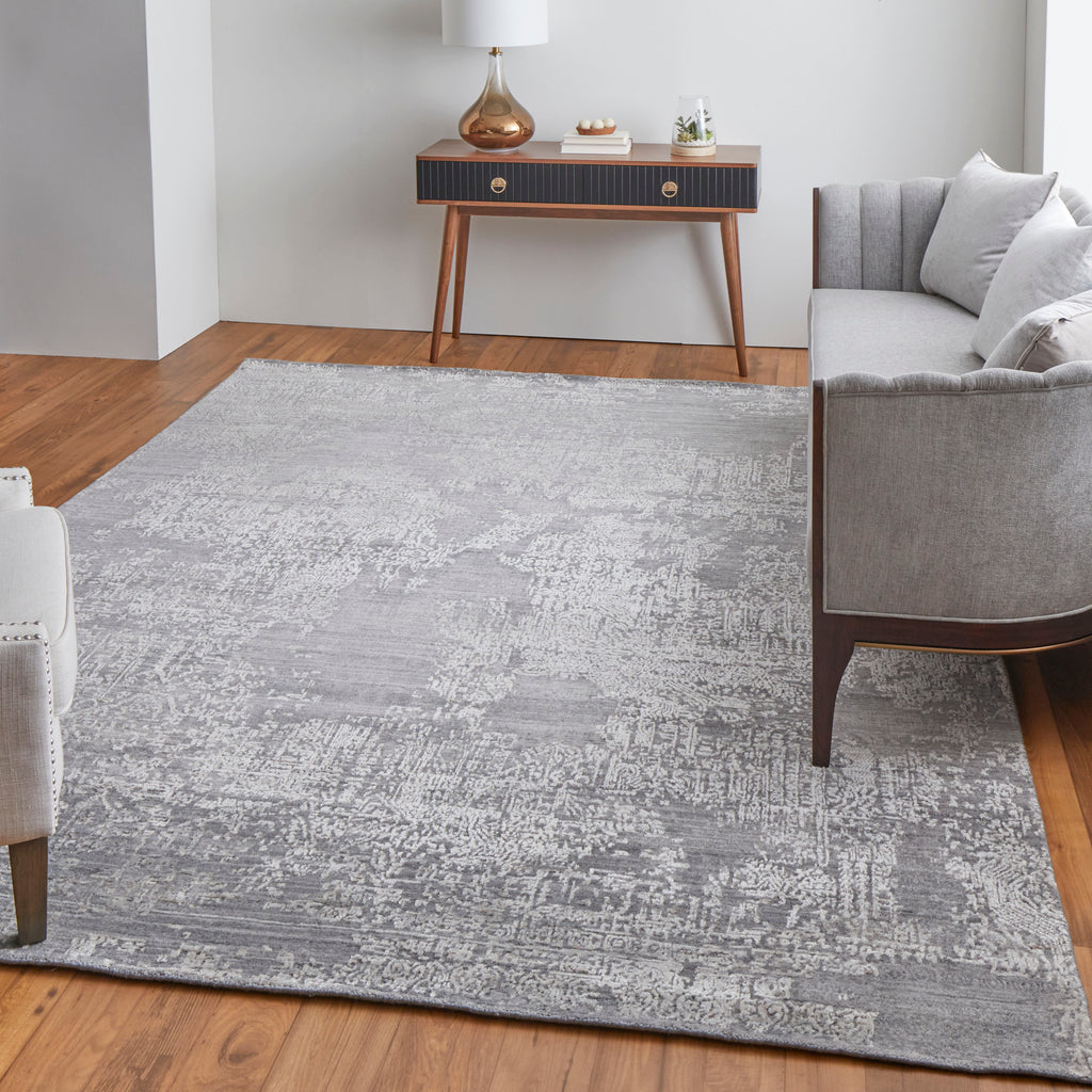 Eastfield Modern Abstract Gray Area Rug (12' x 15' / Pattern 5)