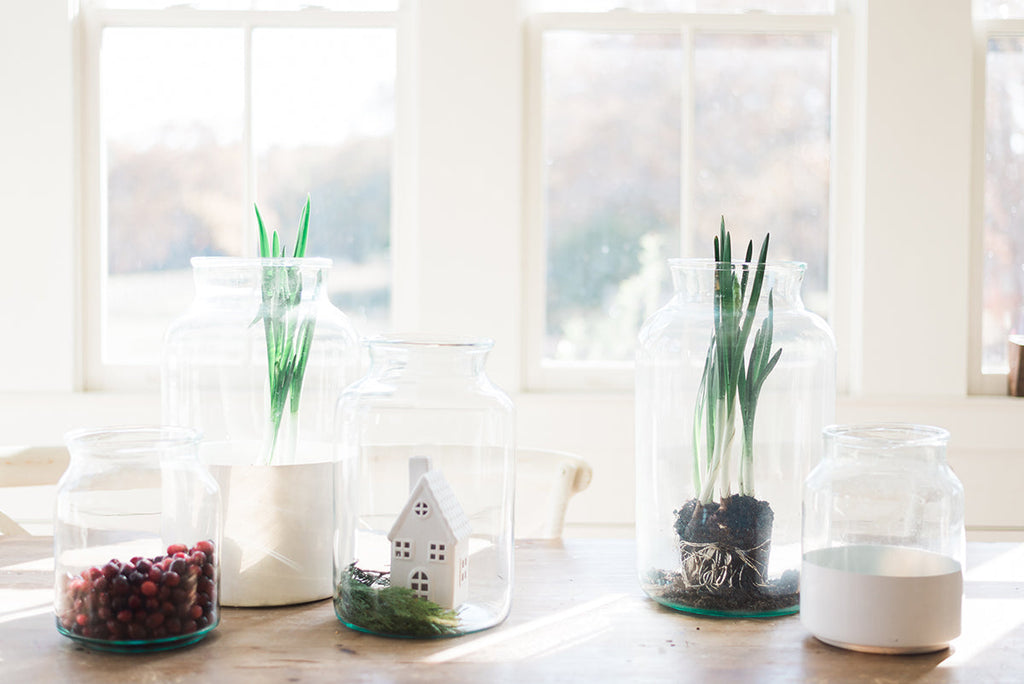 White Colorblock Mason Jar