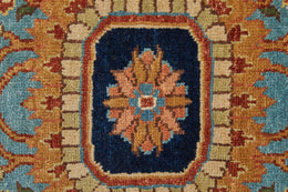 Ralston Traditional Damask Orange Red Blue Area Rug (11'6" x 15')