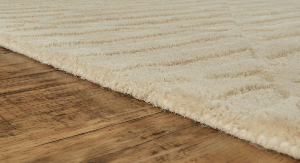 Basse Transitional Solid Ivory Area Rug (8' x 10')