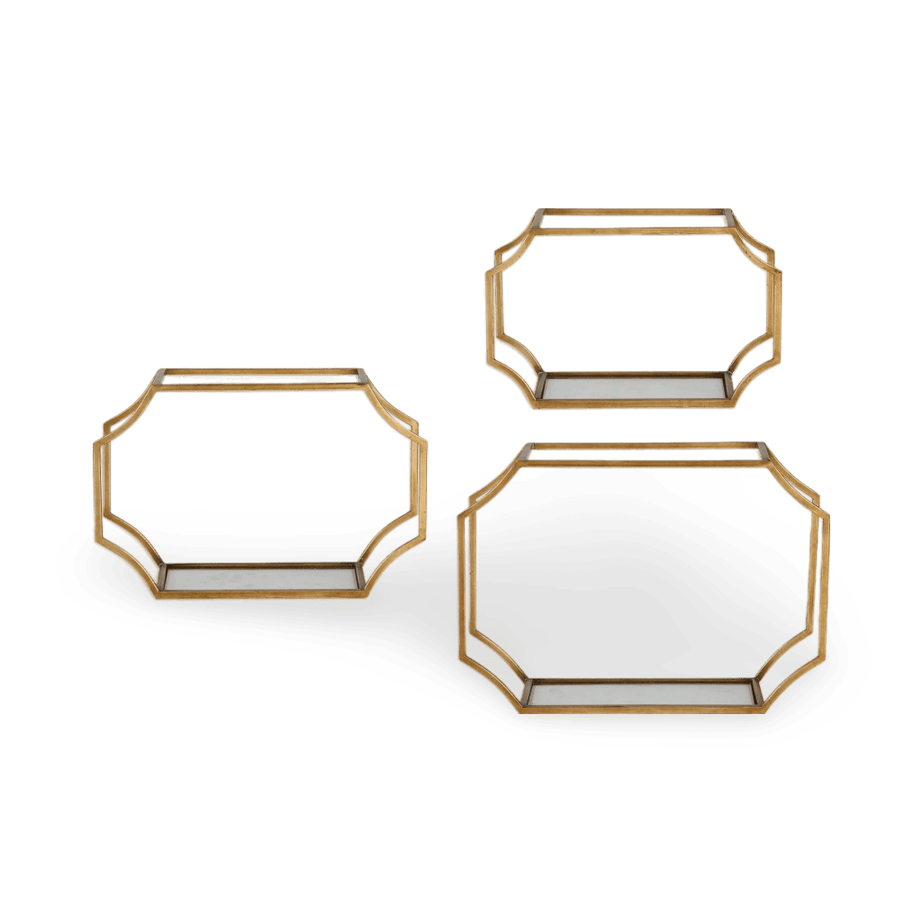 Lindee Gold Wall Shelves Set of 3