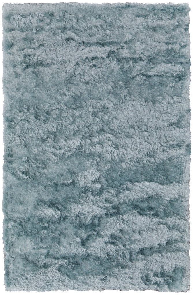 Indochine Modern Solid Blue Silver Area Rug (3'6" x 5'6" / Pattern 1)