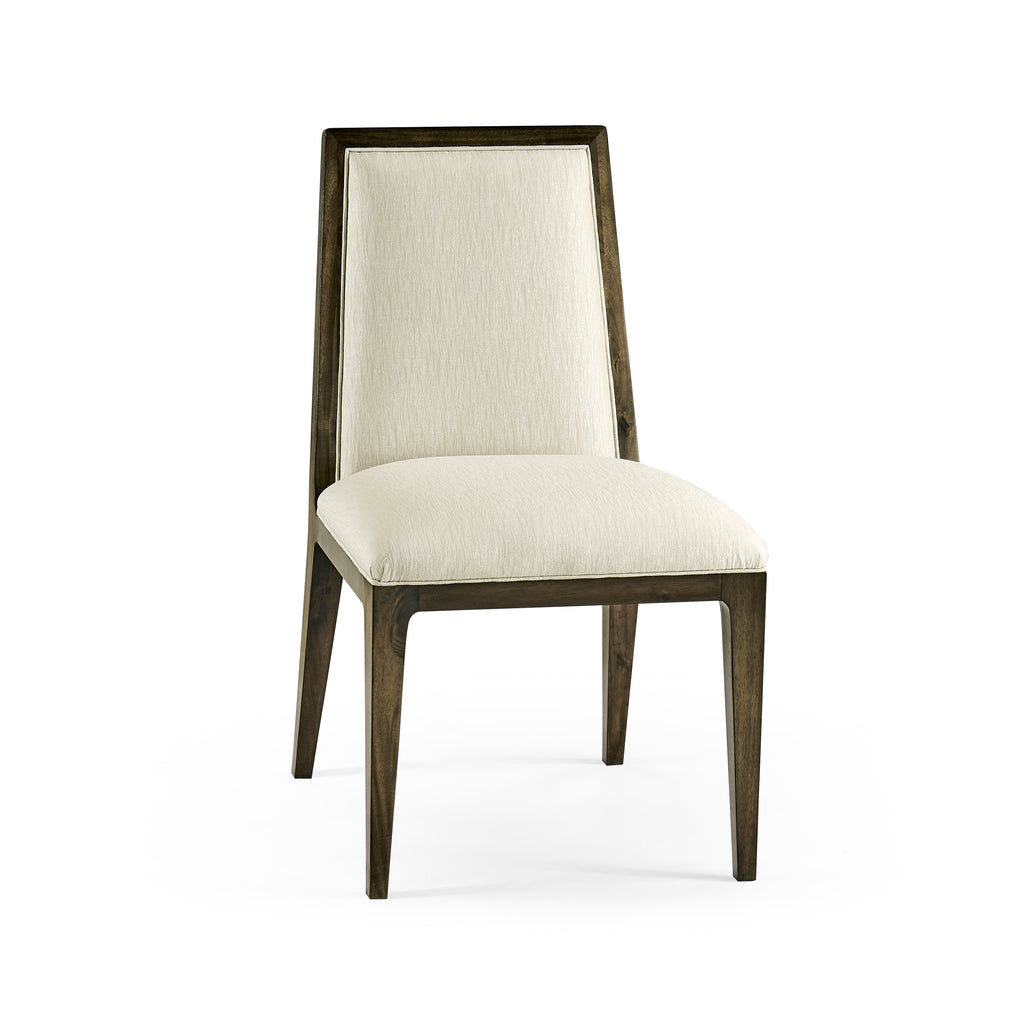 Gatsby Dark Grey Walnut Upholstered Dining Side Chair