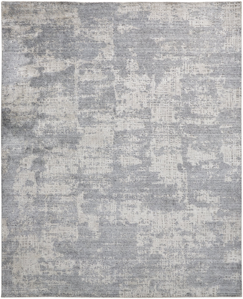 Langford Transitional Abstract Silver Gray Area Rug (2' x 3')