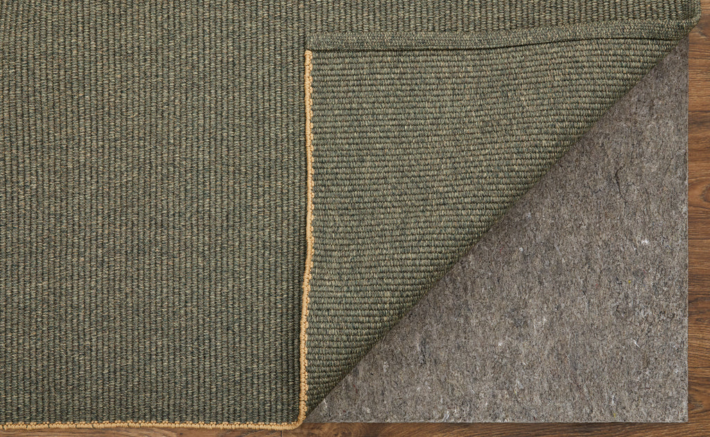 Theo Modern Solid Green Tan Area Rug (10' x 14')