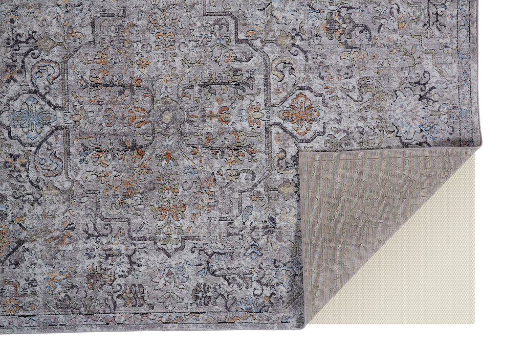 Armant Traditional Distressed Gray Taupe Yellow Area Rug (6'7" x 9'6")